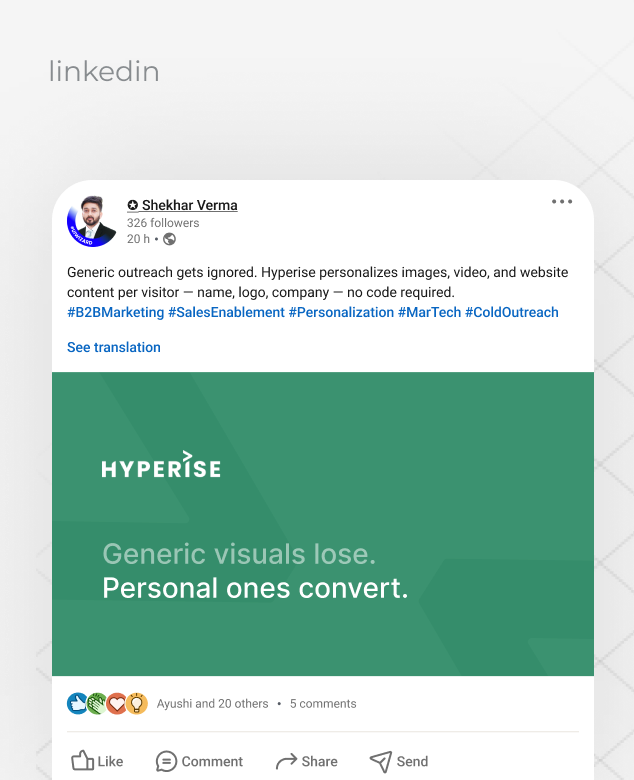 Персонализация в LinkedIn